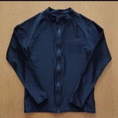 美品☆ラッシュガード 長袖 紺 ネイビー 無地 男女兼用 150のサムネイル