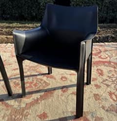 Cassina 413 CAB 黒本革 アームチェア マリオ・ベリーニ 1脚 - メルカリ