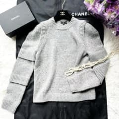極美品 CHANELシャネル ブレンド ミックス カシミヤ セーター 