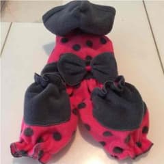 新品 犬服 フリース 水玉つなぎ Sのサムネイル