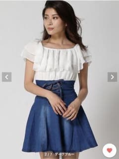 SPIGA シフォンレースアップデニムワンピースのサムネイル