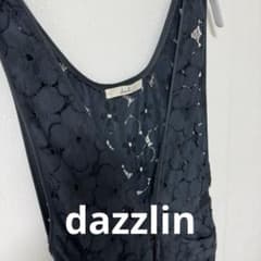 dazzlin ダズリン　フラワーレースサロペット　オールインワン　ブラック　Mのサムネイル