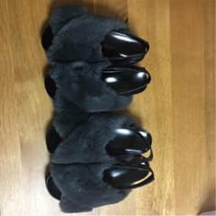 GU ファーサンダル M 23-23.5 グレー色のサムネイル