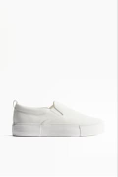 【未使用】H&M キャンバス 厚底 スリッポンスニーカー SIZE39のサムネイル