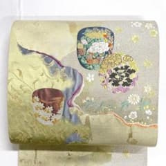 袋帯　金糸　牡菊花　楓　唐花模様　箔　着物　帯　045k p 袋帯 金糸 牡菊花 楓 唐花模様 箔 着物 帯 045k p | Mercari