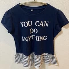 ロゴプリント Tシャツ 140cm ネイビー ストライプのサムネイル