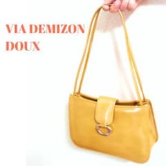 【VIA DEMIZON DOUX】イエロー系　エナメル　ハンドバッグ リング付のサムネイル