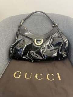 GUCCI グッチ エナメル ワンショルダー ブラック 189833 - メルカリ