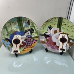 ☆春画 浮世絵 大皿2枚セット35.5㎝ 紙製共箱付☆ - メルカリ