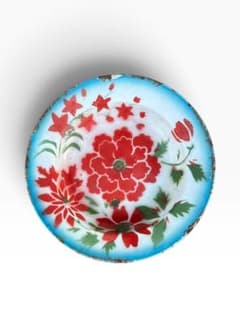 アンティーク ホーロー皿 花柄のサムネイル