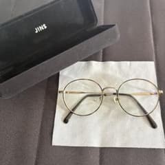 JINS メガネ　ラウンド　べっ甲　ゴールド　ケース付きのサムネイル