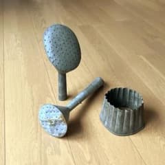 古道具　ブリキ　菓子型　ハスロ