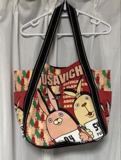 ウサビッチ 大きめトートバッグ レッド系 - メルカリ