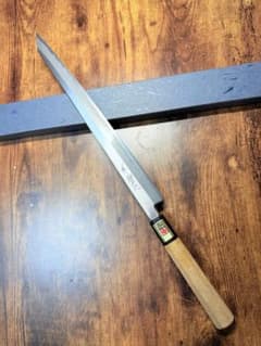 堺打刃物】フグ引 切付 包丁 白ニ鋼 尺 水牛八角柄 和包丁 - メルカリ