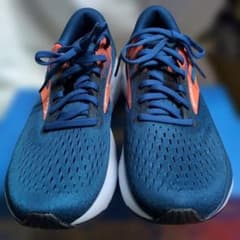 BROOKS BOOST ネイビー/オレンジ ランニングシューズ - メルカリ