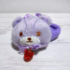 タイニーチャム シュシュ 紫色 いちごチャーム付き ぬいぐるみ Sanrio