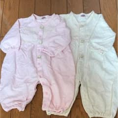 ブロック チェック柄 ロンパース  双子♡のサムネイル