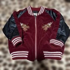 ドラゴン刺繍 ベルベットコリアンジャケット 古着 80s KOREA 龍 ドラゴン 刺しゅう パデッド ベロア 別珍