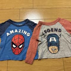 GAP MARVEL 스파이더맨 캡틴 아메리카 긴팔 T셔츠 2장