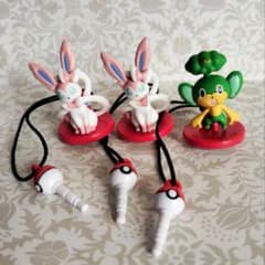 Pokémon Sylveon & Pansage Earphone Jack Strap 3-Piece Set