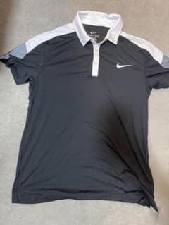 Nike DRI-FIT テニスポロシャツ M ブラック/ホワイト - メルカリ