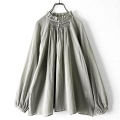 美品 アデュートリステス フリルカラーブラウス シアー ゆったり 