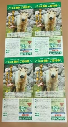 匿名発送 富士サファリパーク 1名様無料ご招待券 4枚セット - 2