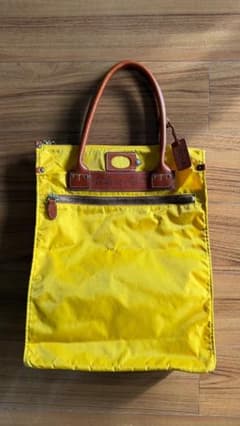希少フェリージ／Felisi レザー/ナイロン トートバッグ 1899 イエロー 