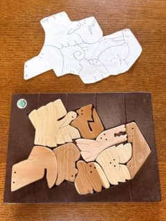 木製 動物パズル (北海道阿寒町お土産品)本体のみのサムネイル