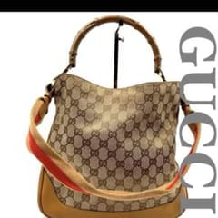 GUCCI グッチ トートバッグ 2way シェリーライン キャンバス バンブーのサムネイル