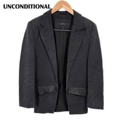 美品】 UNCONDITIONAL レザー使いテーラードジャケット S 黒 - メルカリ