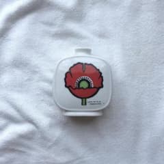 昭和レトロ　陶器 花瓶 フラワーベース ポピー柄のサムネイル
