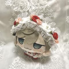 ちびぐるみ にじパペット にじまるっと お花のヘッドドレス 花冠 オーダーページ ぬい服 白×赤 ヘッドドレス ちびぐるみ にじまるっと にじぬい - メルカリ