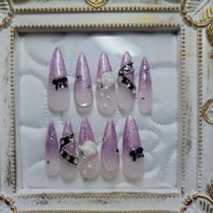 #ネイルチップ#ロングネイル#マグネットネイル#フラッシュ#ワンホン【即購入◎】