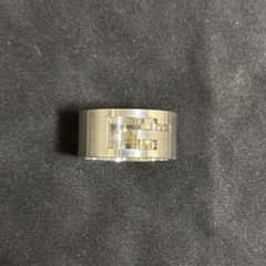 大きいサイズ・約25号】グッチ ブランデッドG リング ワイド シルバー