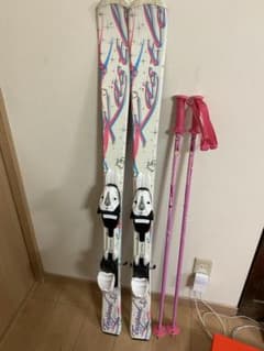 K2 ケスレー　スキー板 ホワイト ピンク バインディング付き　おまけストックのサムネイル