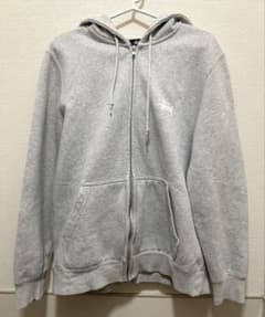 STUSSY ステューシー ジップパーカー ワンポイント グレー S 美品 定番のサムネイル