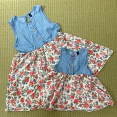 ワンピース2枚セット　おそろい80,130のサムネイル