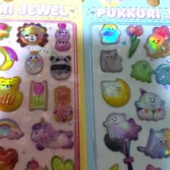 ぷっくりジュエル　２種類セット　シール　ステッカー　３D立体　キラキラ