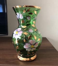 チェコボヘミア☆クリスタル☆花瓶　新品未使用品のサムネイル