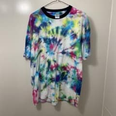【新品手染め】タイダイ Tシャツ Lサイズ マルチカラー クルーネックのサムネイル