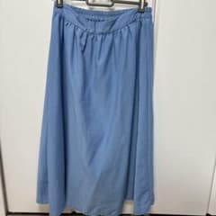 GU ブルー フレアスカート Lサイズ　水色のサムネイル