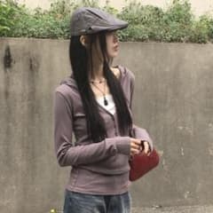 WONDER WONDER リブ フード付き トップスのサムネイル