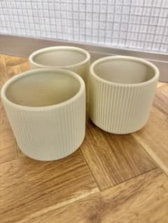 y*3様 【300円スタート】リップルエフェクト　鉢ごとメルカリ便発送 陶器製 植木鉢 3個セット リブデザイン - メルカリ