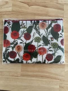 【新品】日比谷花壇　ダブルファスナー　ポーチ　花柄のサムネイル