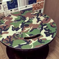 電線ドラム ケーブルドラム 木製ドラム カモフラ柄 木製テーブル ヴィンテージのサムネイル