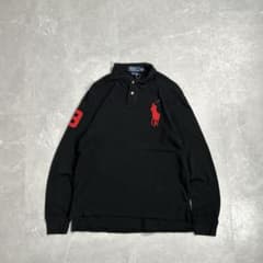 90s Ralph Lauren ビッグポニー 長袖ポロシャツ ブラックL 古着 - メルカリ
