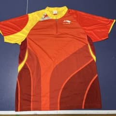 卓球 LI-NING ウェア L 赤/黄【JTTAあり（大会着用可）】のサムネイル