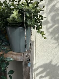 ハンドメイド ビーズネックレス アクアマリン