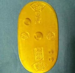 Tenpo 5-ryo gold coin, coin collection, antique art piece, pure gold style, lucky charm for increasing wealth.